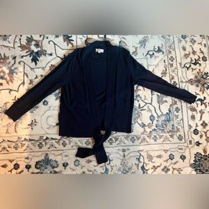 Loft Classic Navy Blue 100% Cotton Women's Sweater Medium